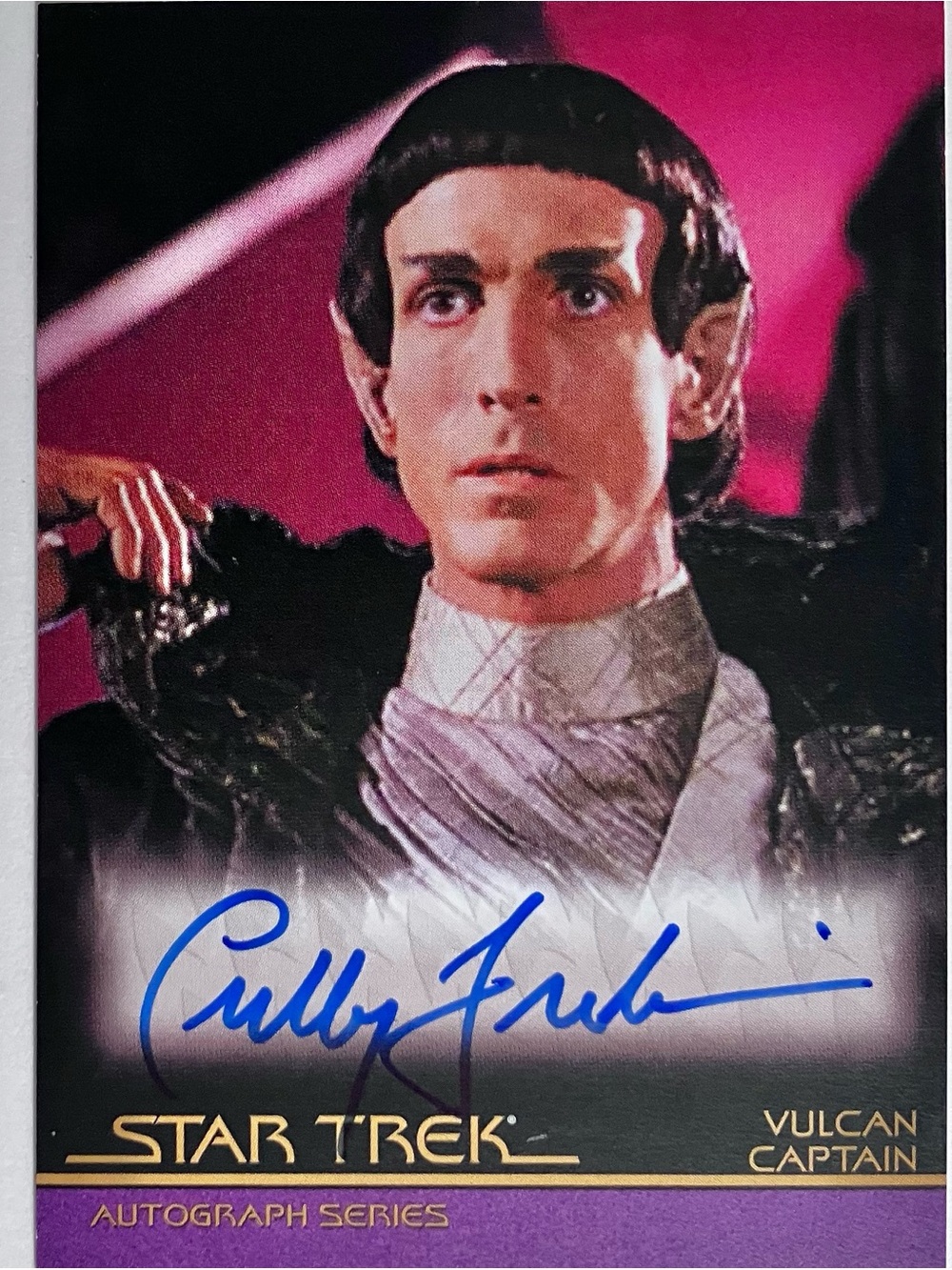 STAR TREK: FIRST CONTACT Signed Trading Card / CULLY FREDRICKSEN as Vulcan Capt.